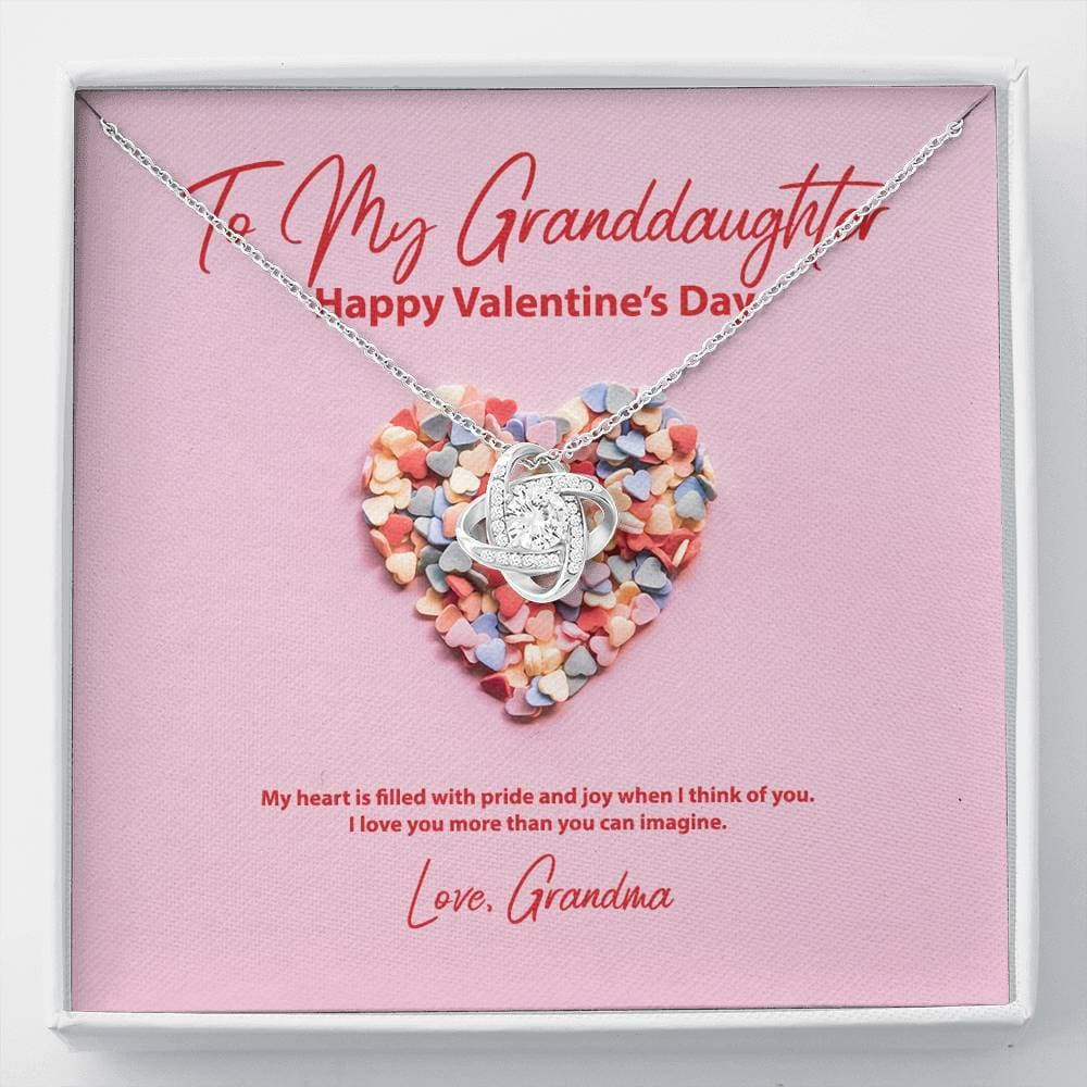 To My Granddaughter from Grandma Valentine’s Day Love Knot Necklace