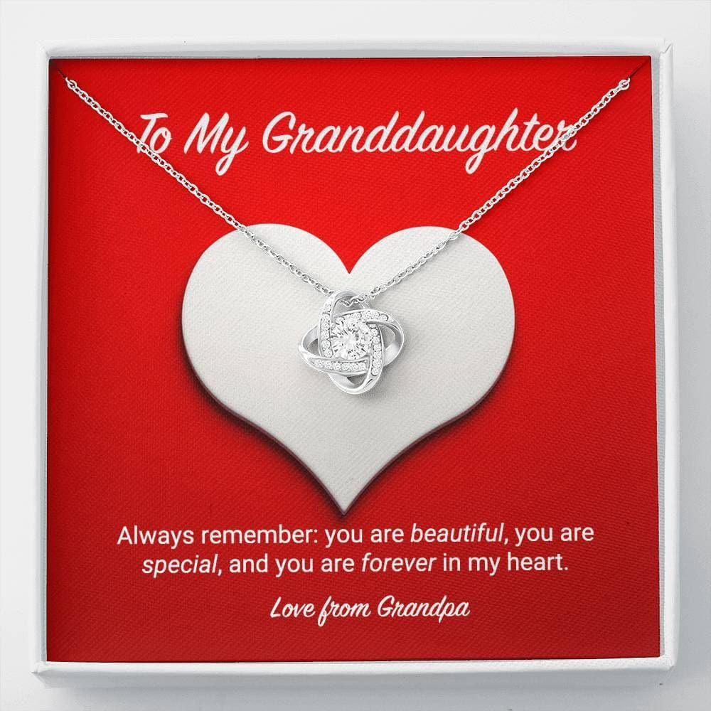 To My Granddaughter from Grandpa Love Knot Necklace