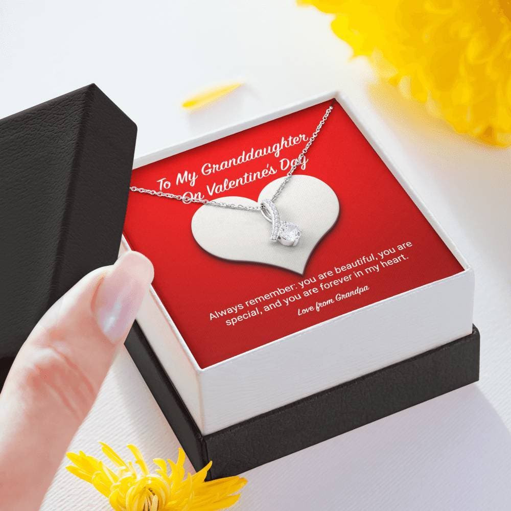 To My Granddaughter from Grandpa Valentine’s Day Alluring Beauty Necklace