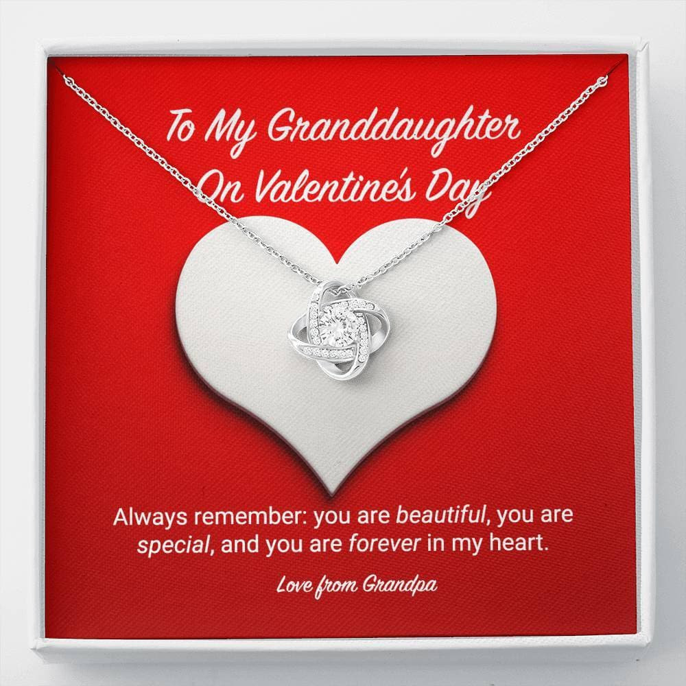 To My Granddaughter from Grandpa Valentine’s Day Love Knot Necklace