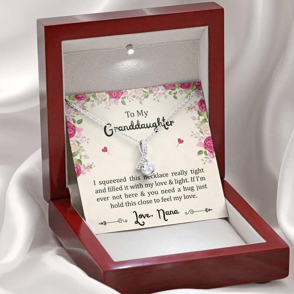 To My Granddaughter Gifts, Filled With My Love and Light, Alluring Beauty Necklace For Women, Birthday Present Idea From Nana
