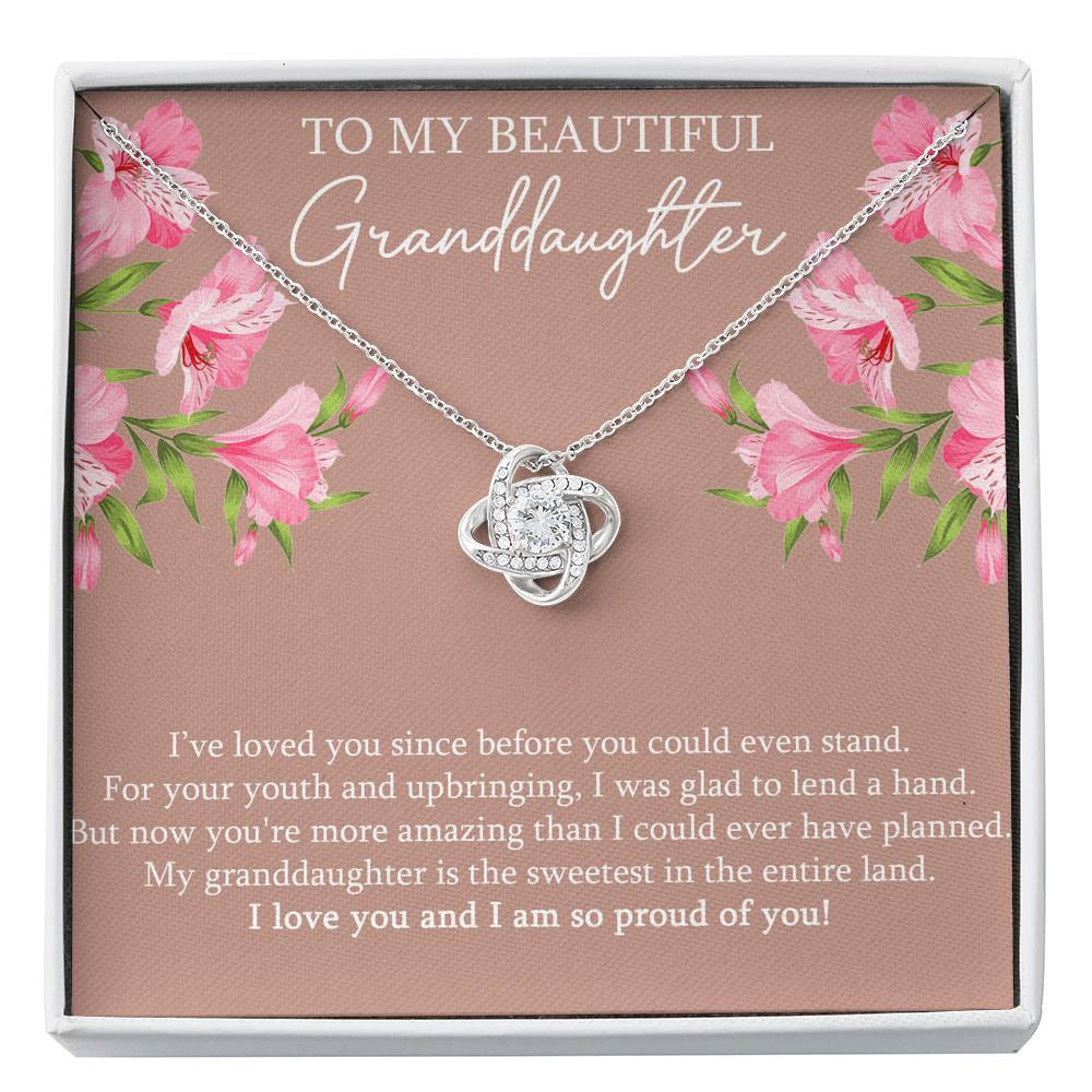 To My Granddaughter Gifts, I���ve Loved You Since Before, Love Knot Necklace For Women, Birthday Present Idea From Grandma Grandpa