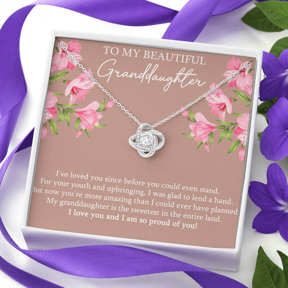 To My Granddaughter Gifts, I���ve Loved You Since Before, Love Knot Necklace For Women, Birthday Present Idea From Grandma Grandpa