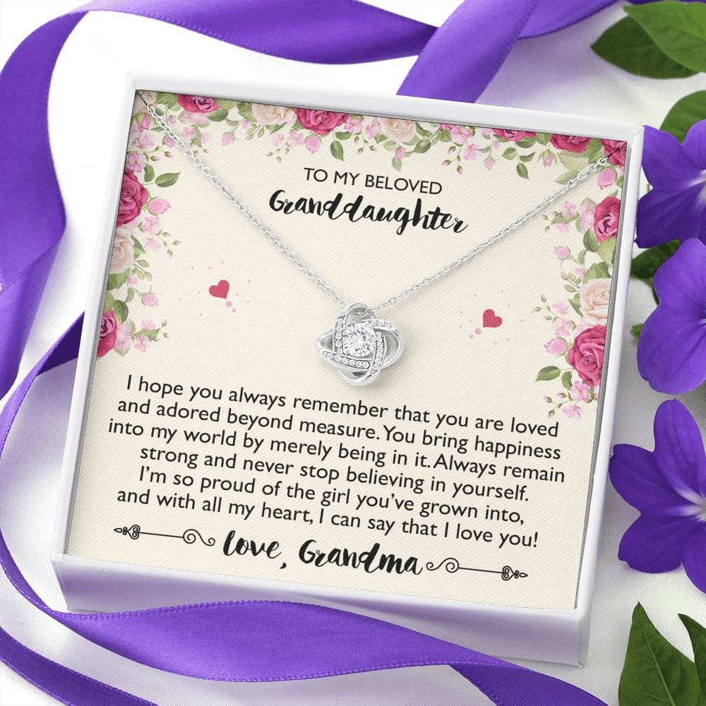 To My Granddaughter Gifts, I Hope You Always Remember That Love Knot Necklace For Women, Present From Grandma