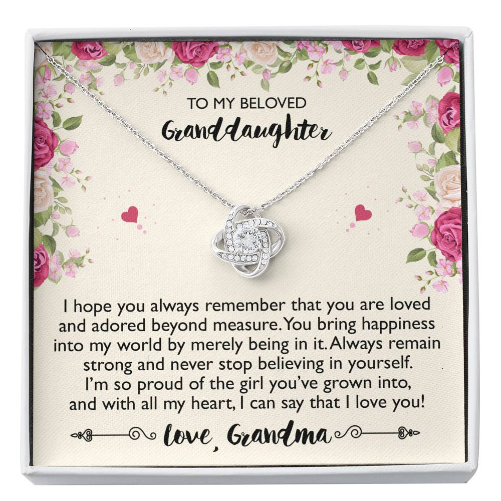 To My Granddaughter Gifts, I Hope You Always Remember That Love Knot Necklace For Women, Present From Grandma