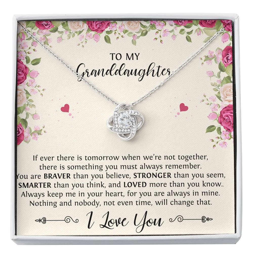 To My Granddaughter Gifts, If Tomorrow We���re Not Together, Love Knot Necklace For Women, Birthday Present Idea From Grandma Grandpa