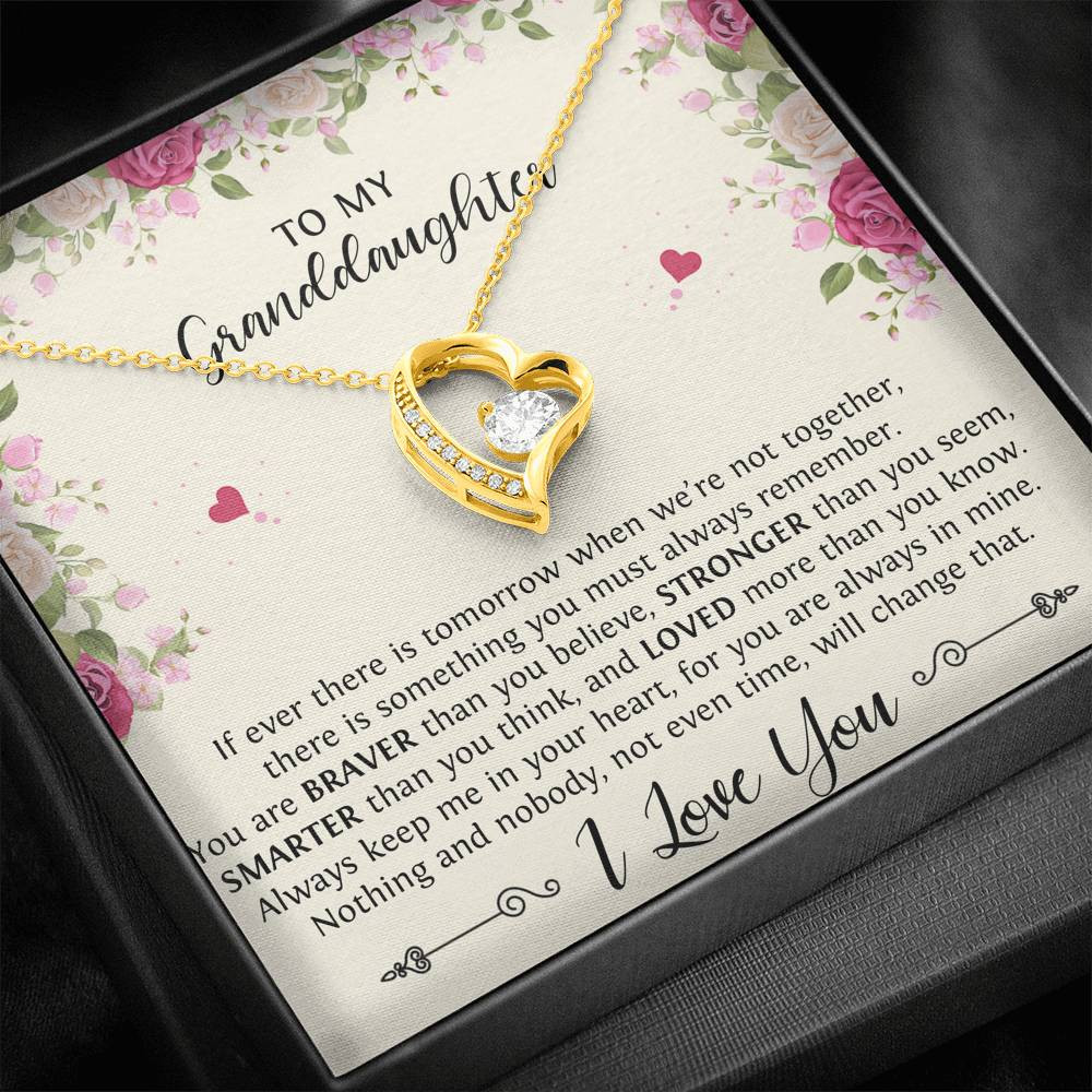 To My Granddaughter Gifts, If Tomorrow We’re Not Together, Forever Love Heart Necklace For Women, Birthday Present Idea From Grandma Grandpa