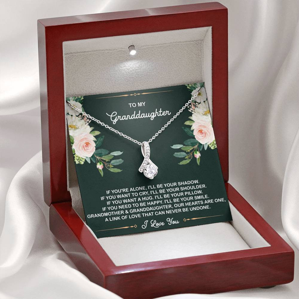 To My Granddaughter Gifts, If You’re Alone I’ll Be Your Shadow, Alluring Beauty Necklace For Women, Birthday Present Idea From Grandma