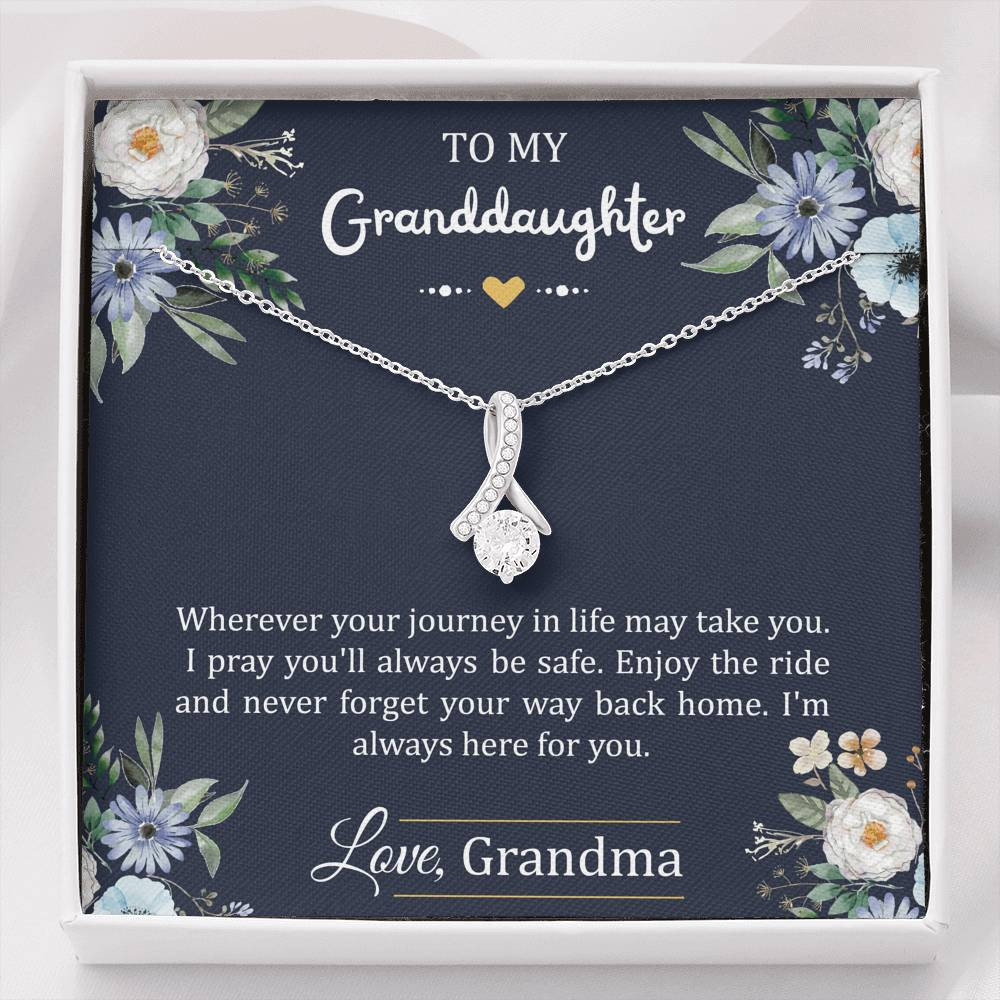 To My Granddaughter Gifts, I’m Always Here For You, Alluring Beauty Necklace For Women, Birthday Present Idea From Grandma