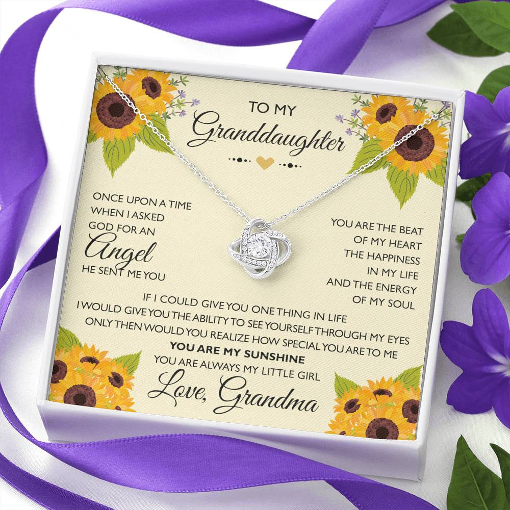 To My Granddaughter Gifts, Once Upon A Time Love Knot Necklace For Women, Present From Grandma
