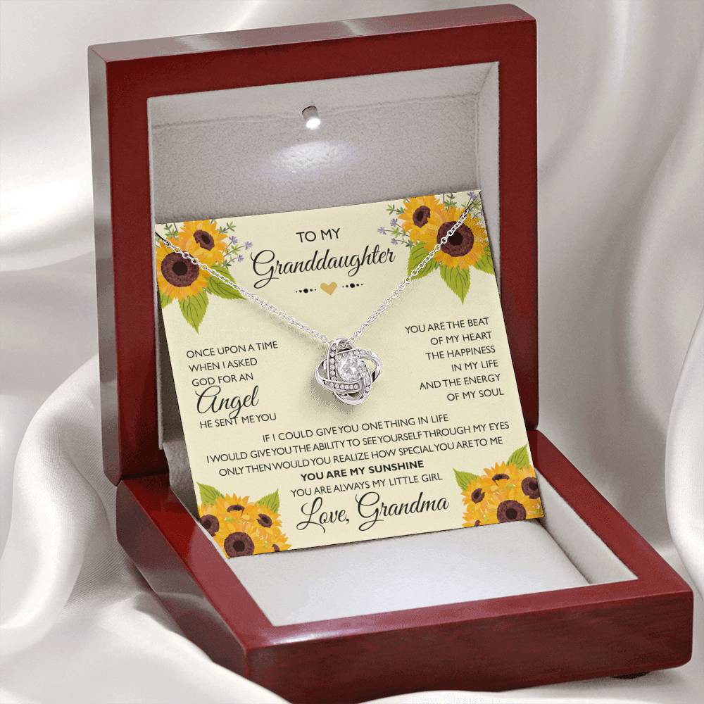 To My Granddaughter Gifts, Once Upon A Time Love Knot Necklace For Women, Present From Grandma