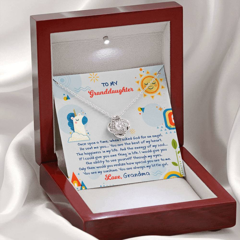 To My Granddaughter Gifts, You are always my little girl, Love Knot Necklace For Women, Present From Grandma