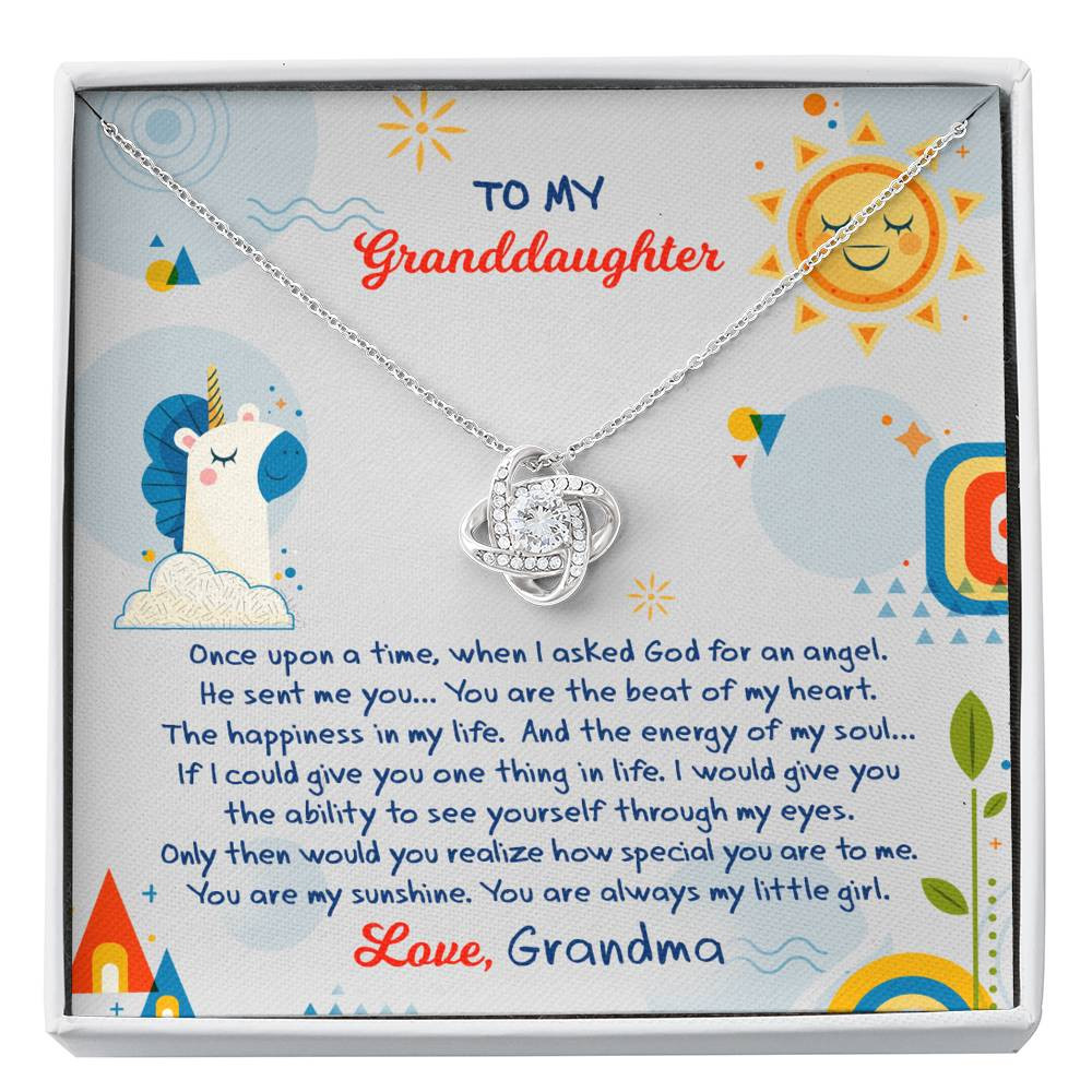 To My Granddaughter Gifts, You are always my little girl, Love Knot Necklace For Women, Present From Grandma