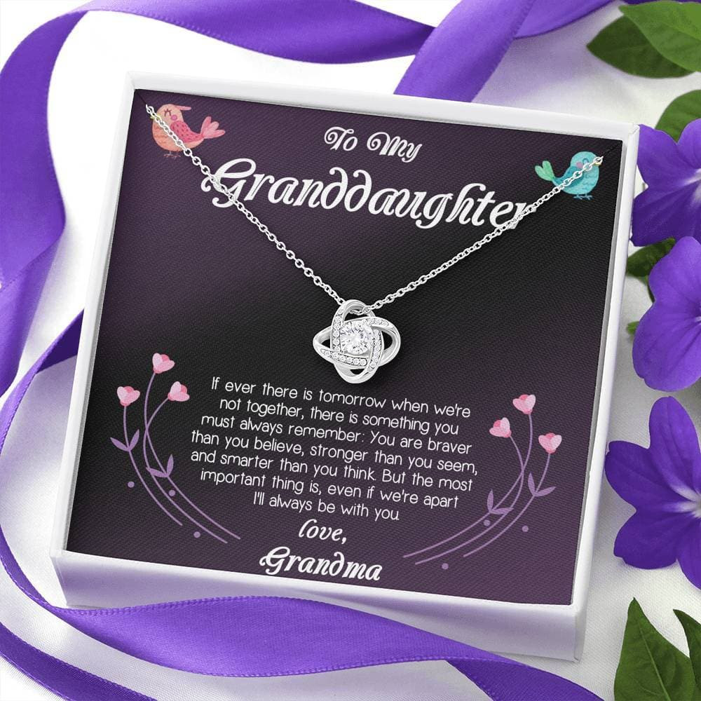 To My Granddaughter Love Grandma Love Knot Necklace