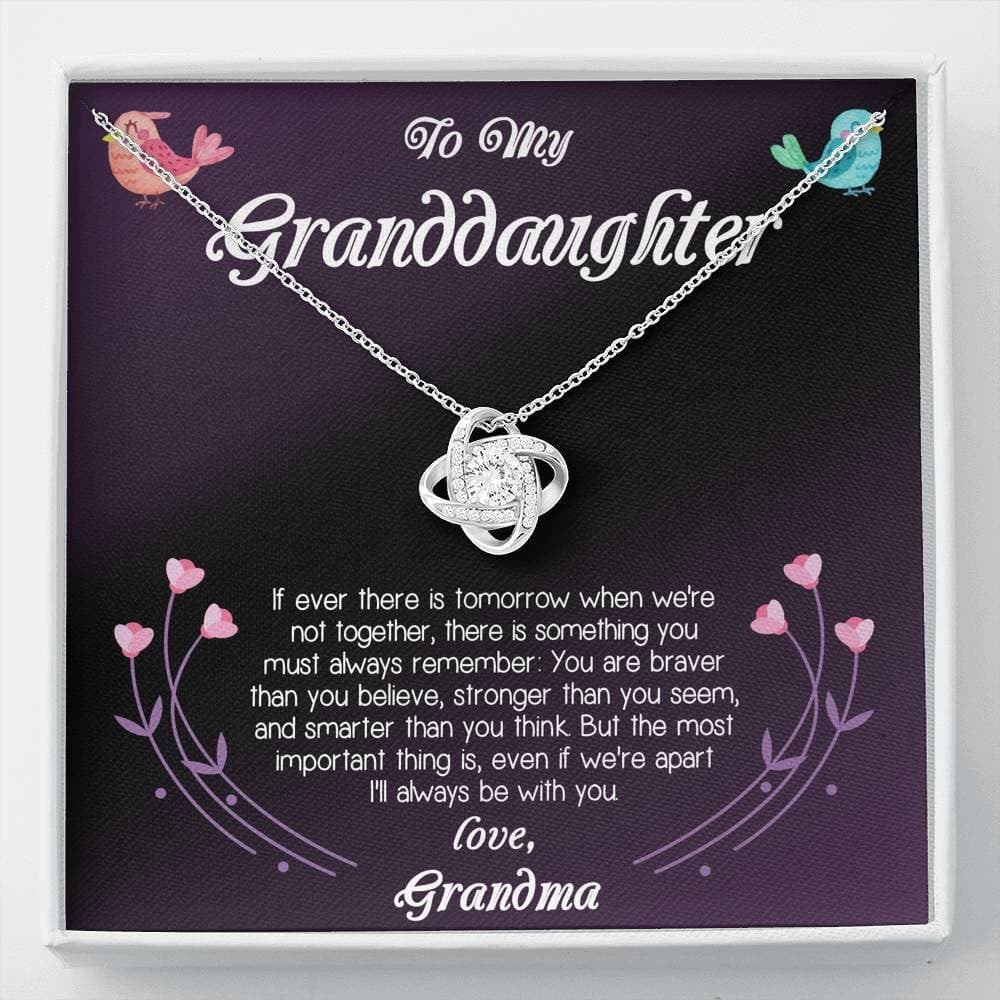 To My Granddaughter Love Grandma Love Knot Necklace