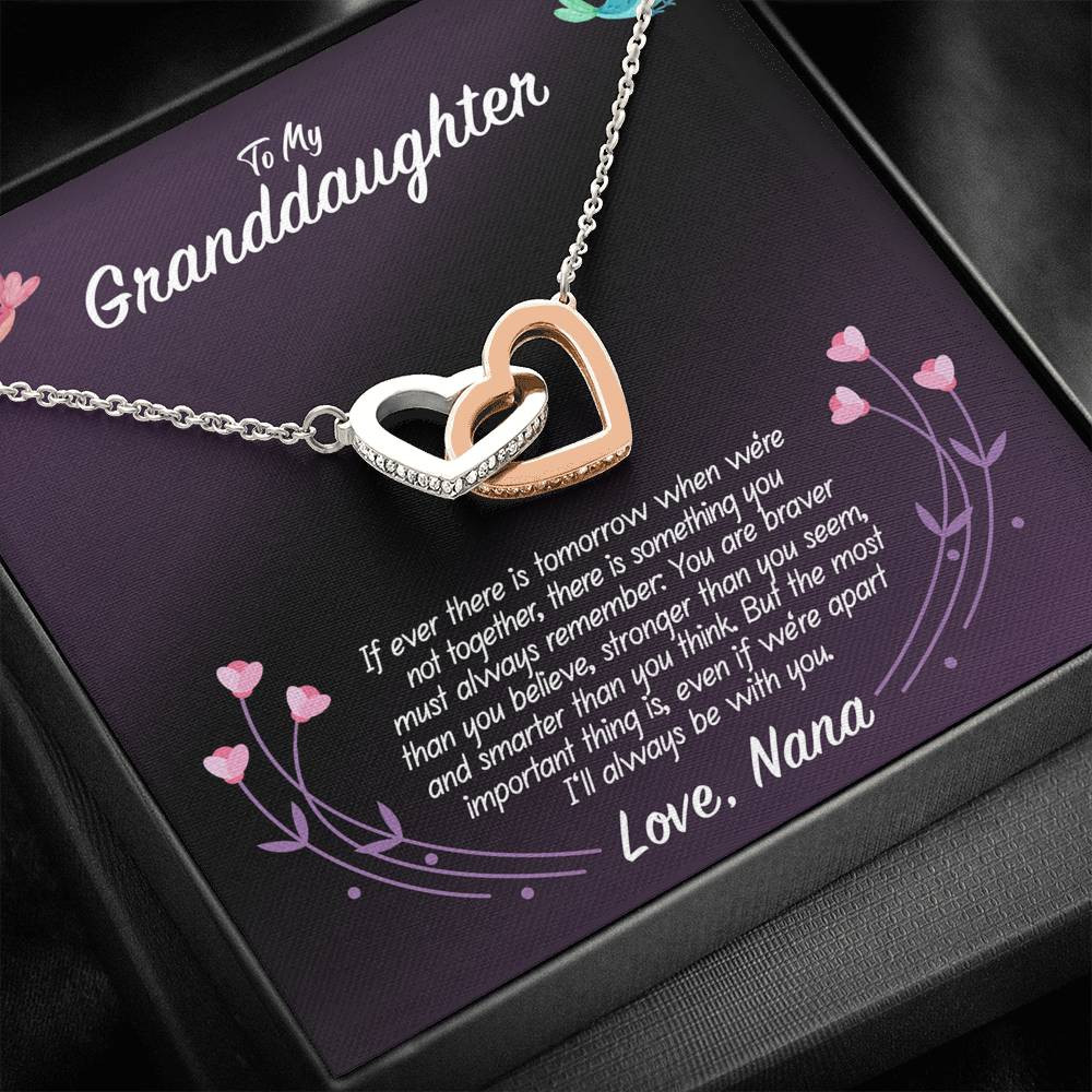 To My Granddaughter Love Nana Interlocking Hearts Necklace