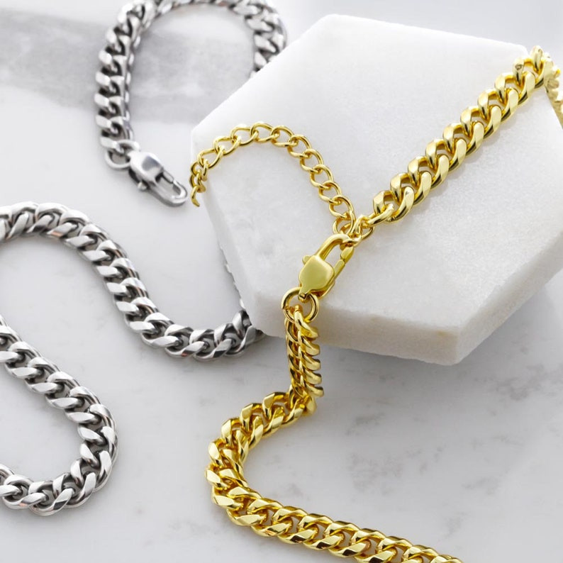 To My Hunting Dad Gift, Cuban Link Chain Necklace for Hunting Dad, Gift for Hunting Father, Hunting Father Birthday Gift