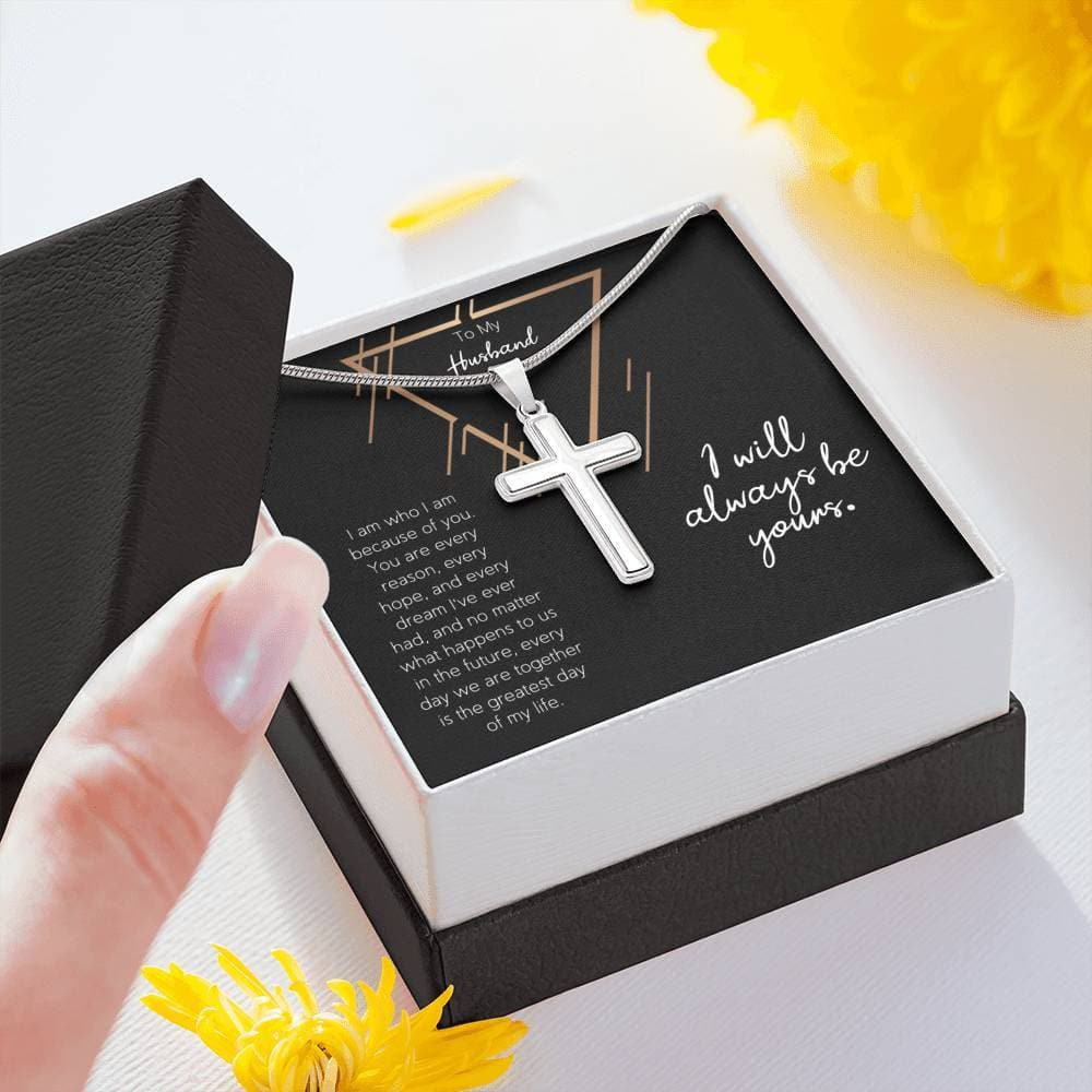To My Husband I Will Always Be Yours Cross Necklace