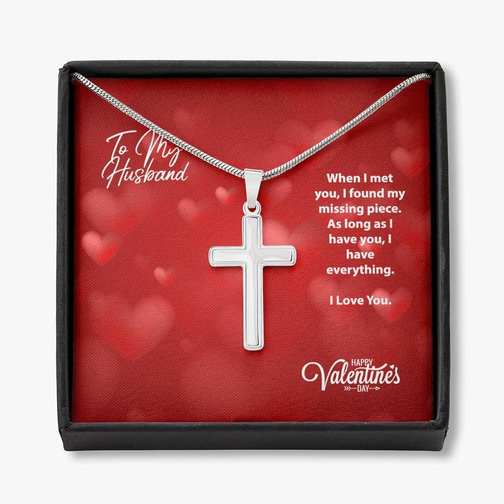 To My Husband Valentine’s Day Cross Necklace
