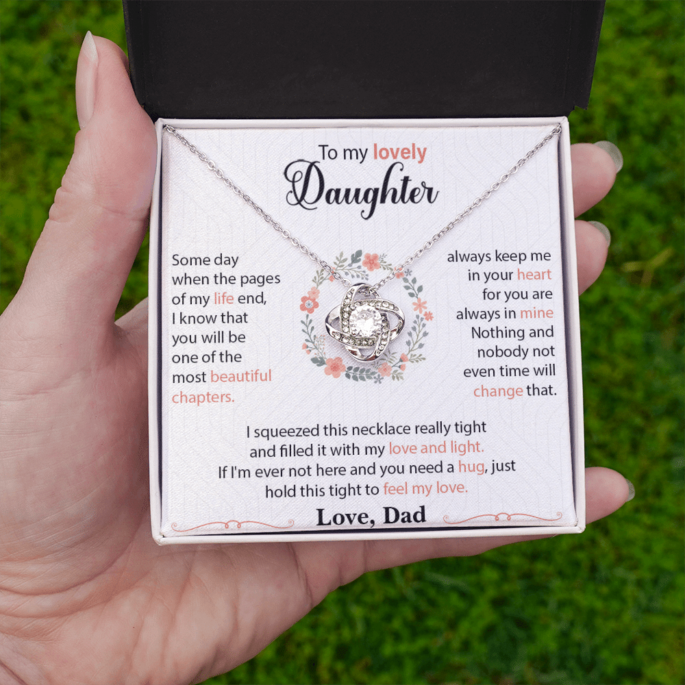 To My Lovely Daughter – Love Dad – Knot Necklace