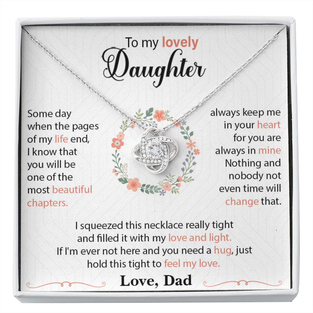 To My Lovely Daughter – Love Dad – Knot Necklace