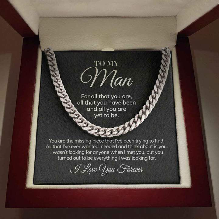 To My Man – For All That You Are – Cuban Link Chain Necklace