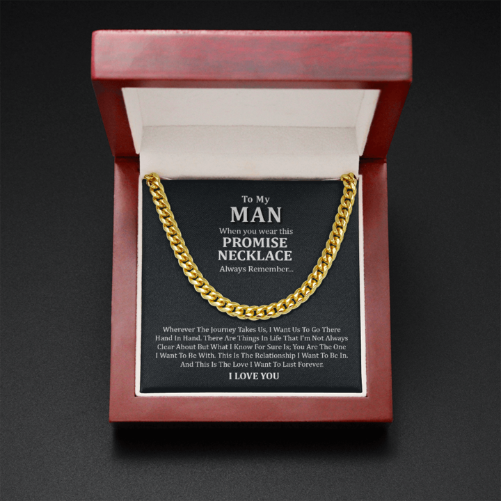 To My Man Necklace – Husband And Boyfriend This Is The Love I Want To Last Forever Cuban Link Chain Necklace