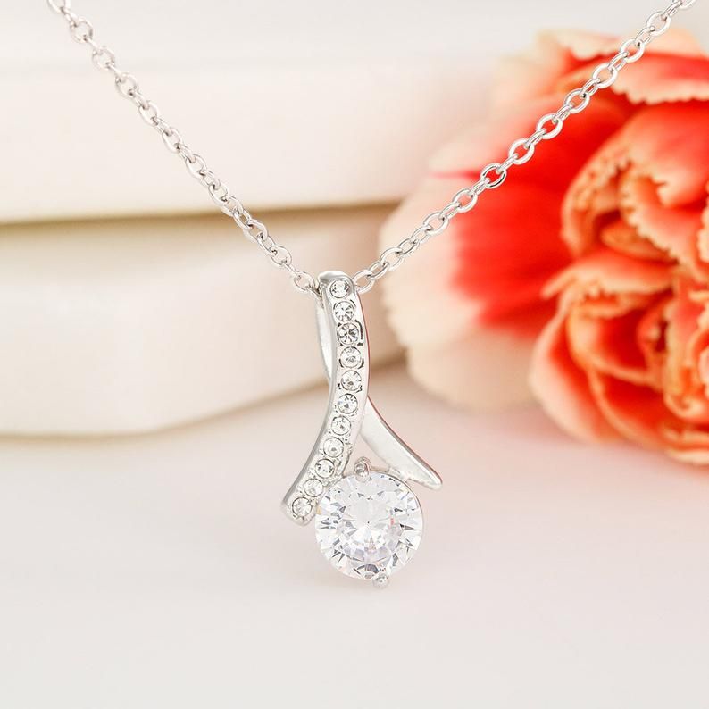 To My Mom, Thank You For Always Being There, Interlocking Hearts Necklace Mother’s Day Gift, Necklace For Mom, Jewelry Gift