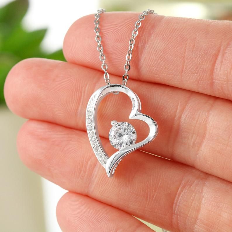 To My Mom, Thank You For Always Being There, Interlocking Hearts Necklace Mother’s Day Gift, Necklace For Mom, Jewelry Gift