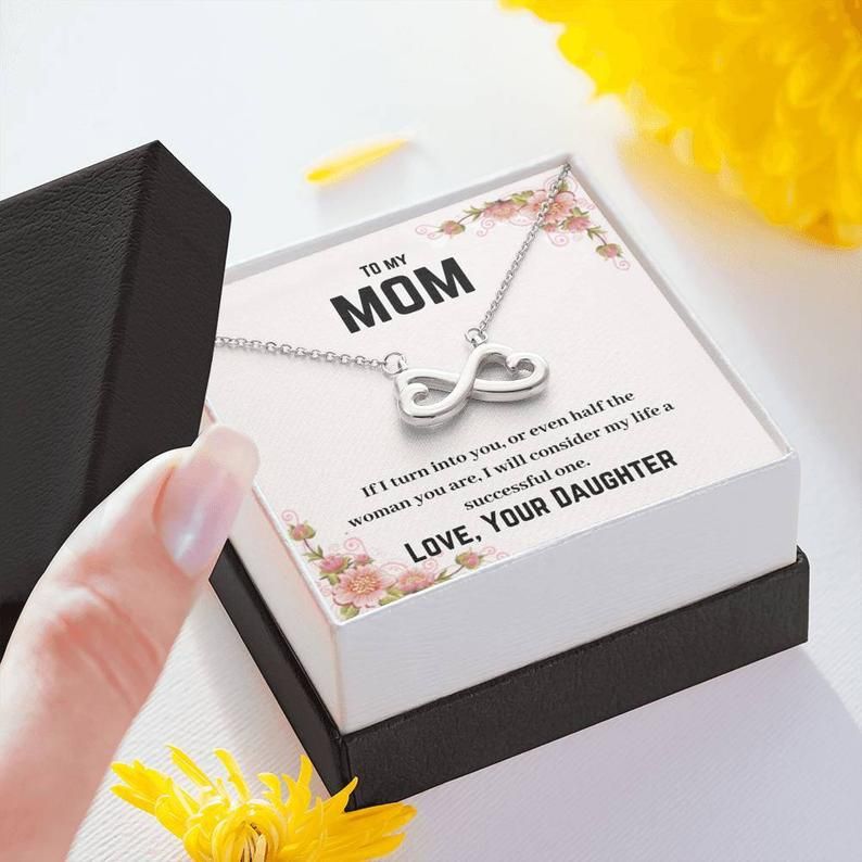 To My Mom – If I Turn Into You – Infinity Heart Necklace Mother’s Day Gift, Mom Necklace Gifts For Mom, Mom Gift From Daughter