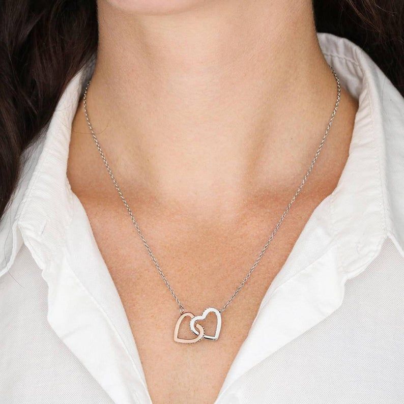 To My Mom – If I Turn Into You – Interlocking Hearts Necklace Mom Gift Necklace Thank You Gift, Appreciation Gift, Necklace For Mom