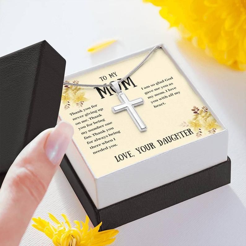 To My Mom – Thank You – Artisan Cross Necklace Gift For Mom, Gift For Best Friend, Thank You Gift, Appreciation Gift, Mother Gift Idea