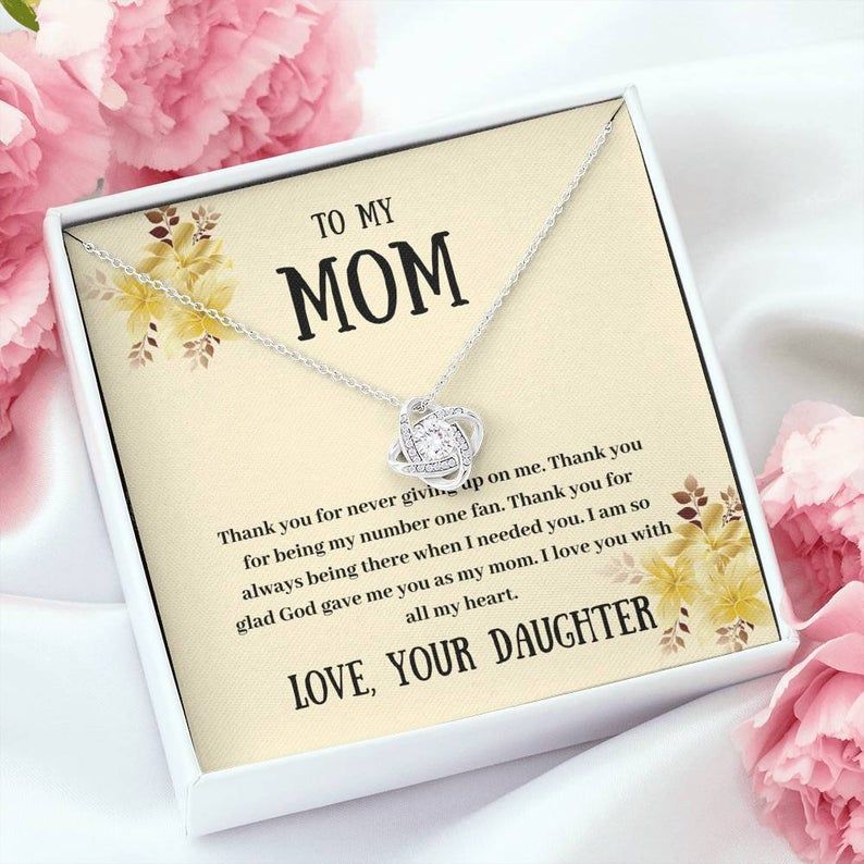 To My Mom – Thank You – Love Knot Necklace Mom Gift From Daughter, Gifts For Mom, Mother’s Day Gift, Birthday Gift For Mom, Mom Gift Ideas