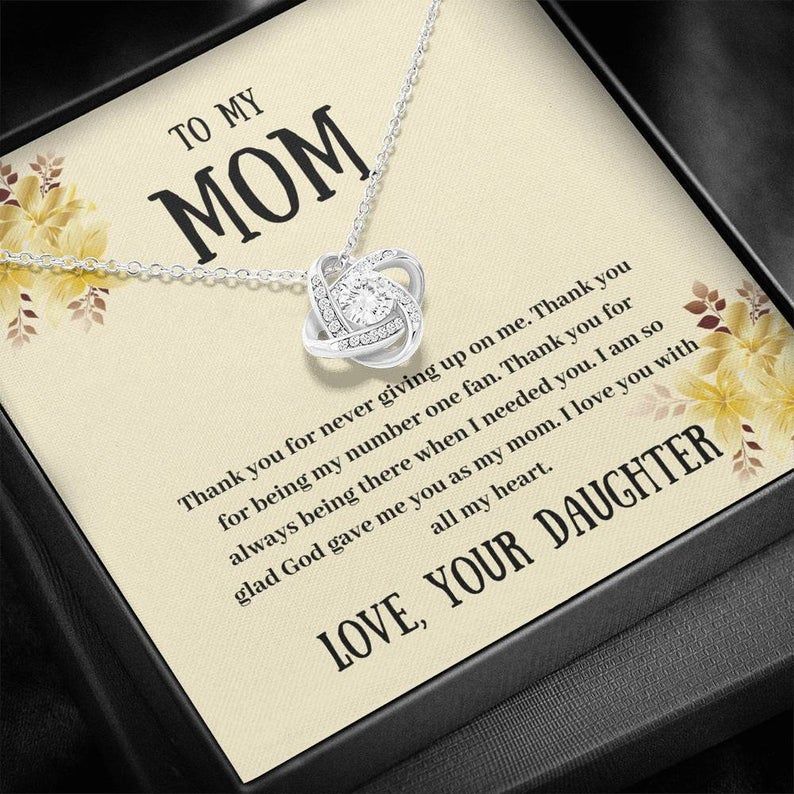 To My Mom – Thank You – Love Knot Necklace Mom Gift From Daughter, Gifts For Mom, Mother’s Day Gift, Birthday Gift For Mom, Mom Gift Ideas