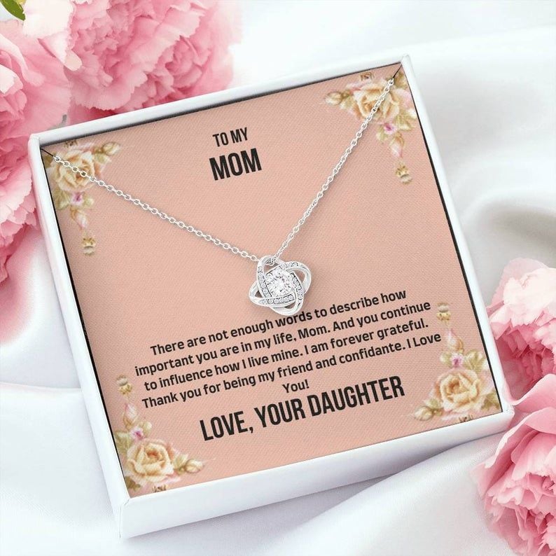 To My Mom – There Are Not Enough Words – Love Knot Necklace Mom Gift From Daughter, Mother’s Day Gift, Gifts For Mom, Mom Necklace