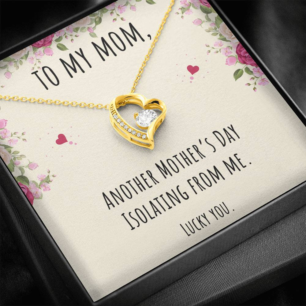 To My Mom Gifts, Another Mother’s Day Isolating From Me, Forever Love Heart Necklace For Women, Birthday Present Idea From Daughter or Son