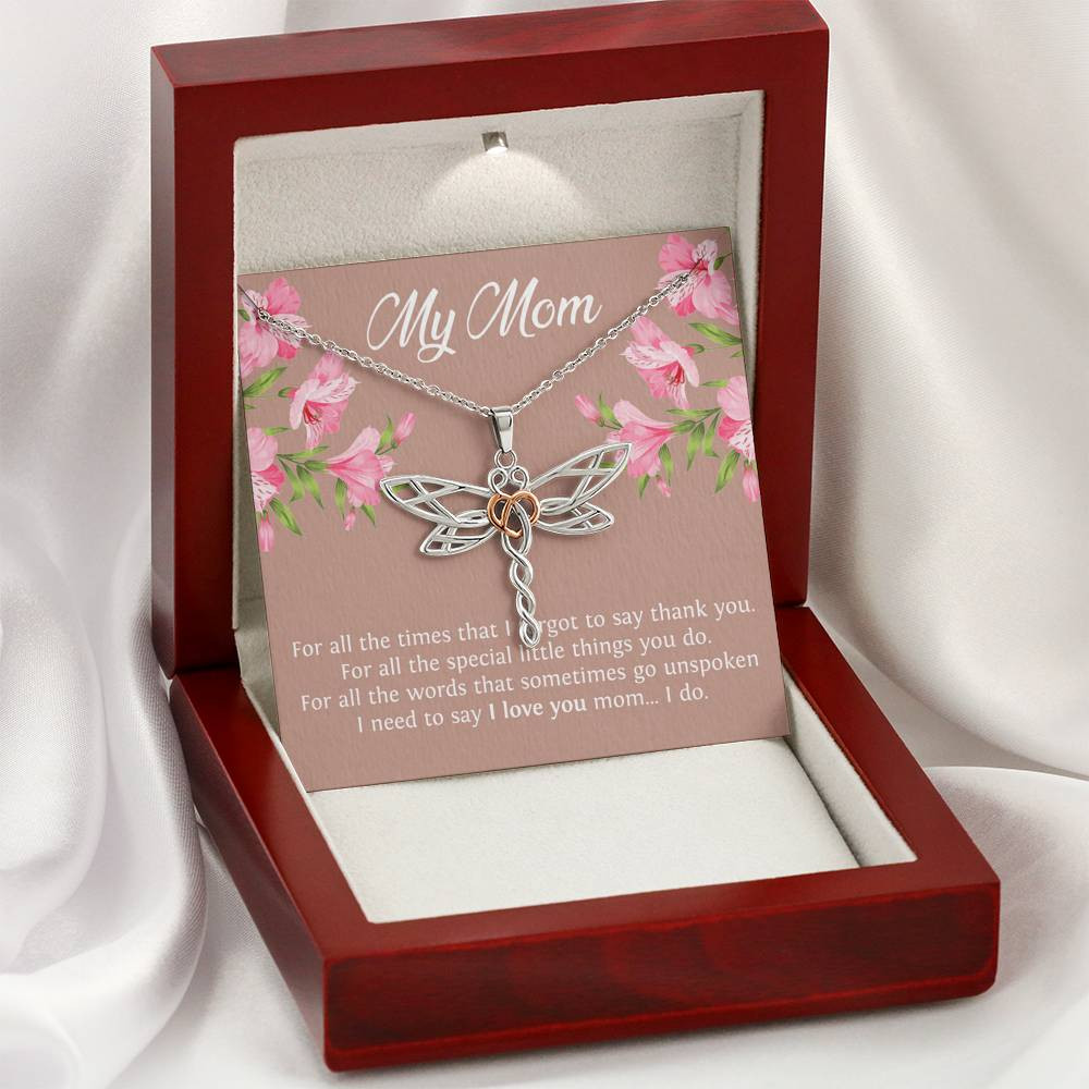 To My Mom Gifts, I Need To Say I Love You, Dragonfly Necklace For Women, Birthday Mothers Day Present From Son Daughter