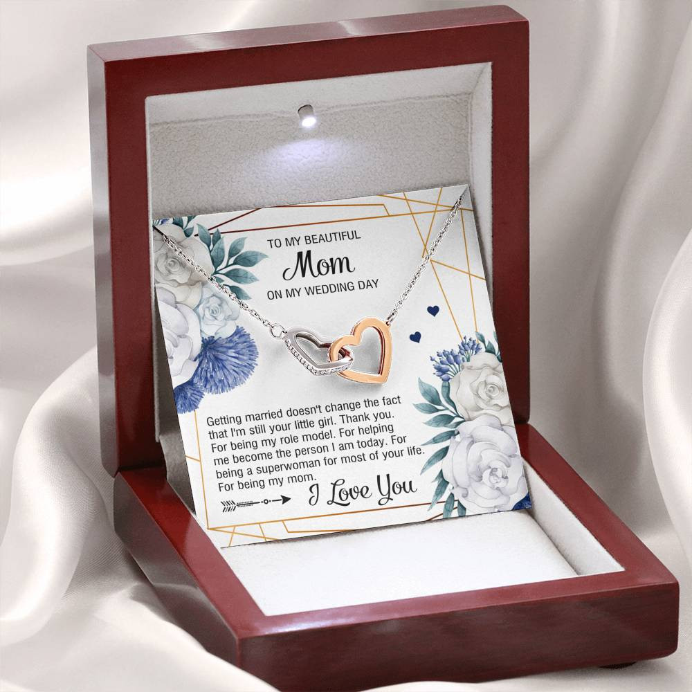 To My Mom Gifts, I’m Still Your Little Girl, Interlocking Heart Necklace For Women, Wedding Day Thank You Ideas From Daughter