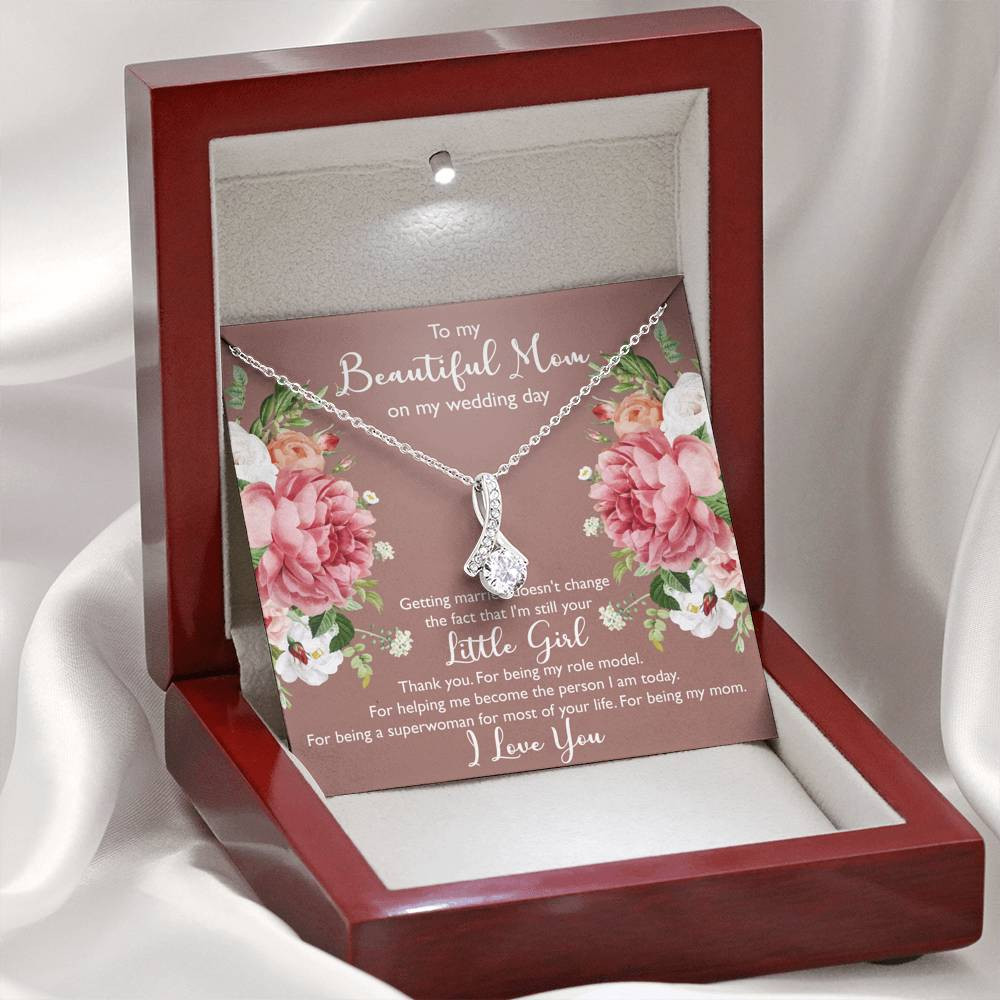 To My Mom Gifts, Thank You, Alluring Beauty Necklace For Women, Wedding Day Thank You Ideas From Daughter