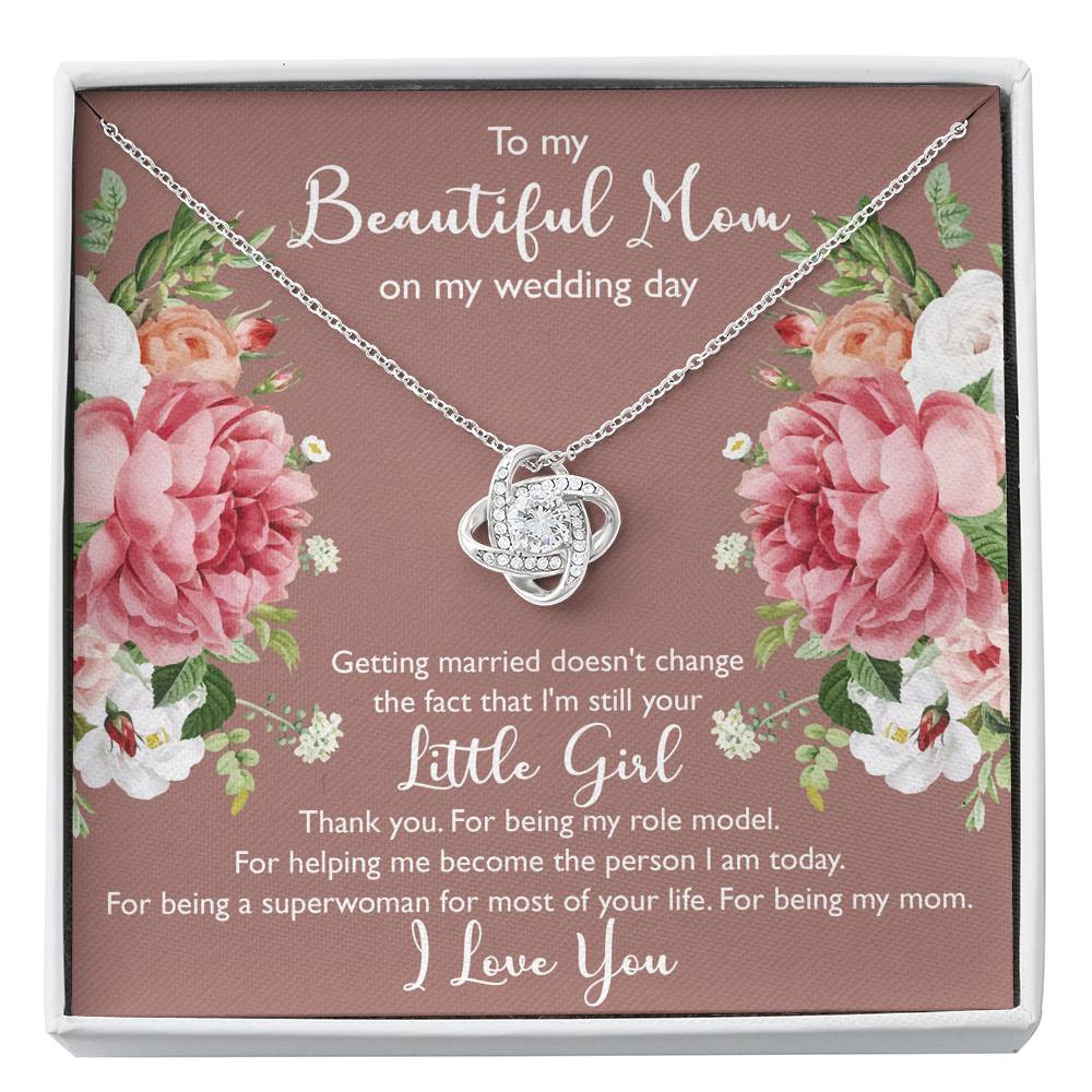 To My Mom Gifts, Thank You, Love Knot Necklace For Women, Wedding Day Thank You Ideas From Daughter