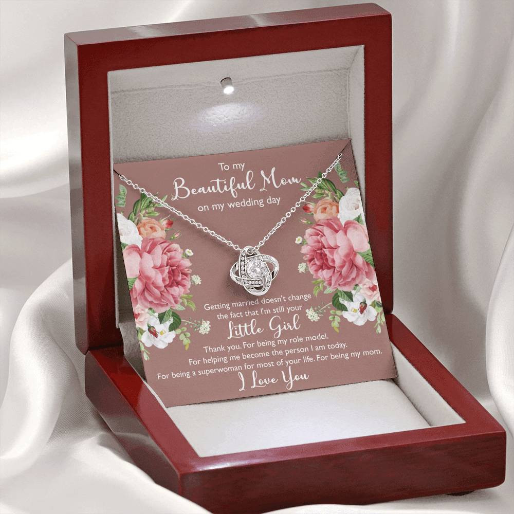 To My Mom Gifts, Thank You, Love Knot Necklace For Women, Wedding Day Thank You Ideas From Daughter