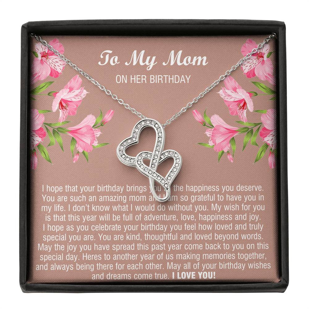 To My Mom Gifts, You Are Amazing, Double Heart Necklace For Women, Birthday Present From Son Daughter