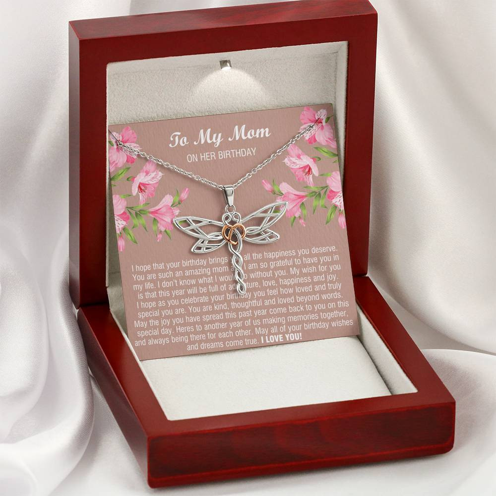 To My Mom Gifts, You Are Amazing, Dragonfly Necklace For Women, Birthday Present From Son Daughter
