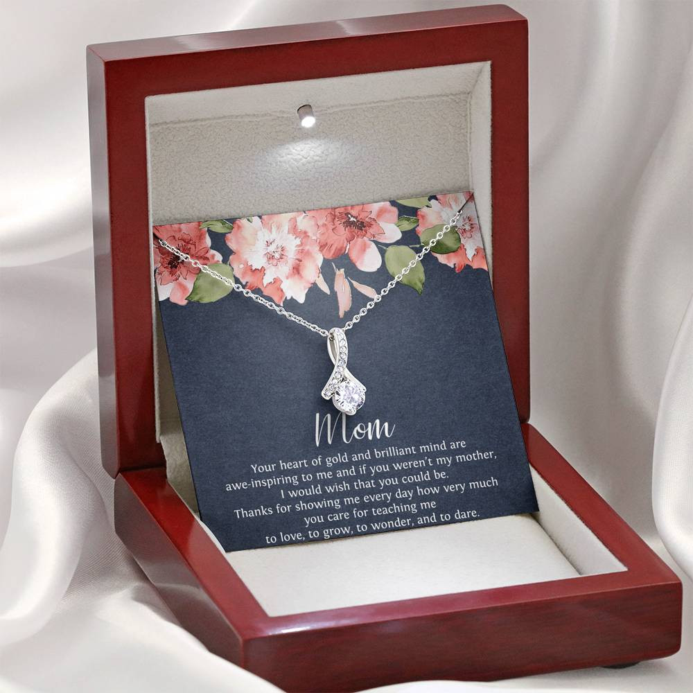 To My Mom Gifts, Your Heart of Gold, Alluring Beauty Necklace For Women, Birthday Mothers Day Present From Son Daughter