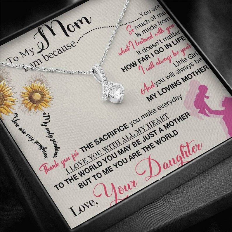To My Mom Necklace Gift from Daughter – Gift for Mom,Alluring Beauty Necklace Gift