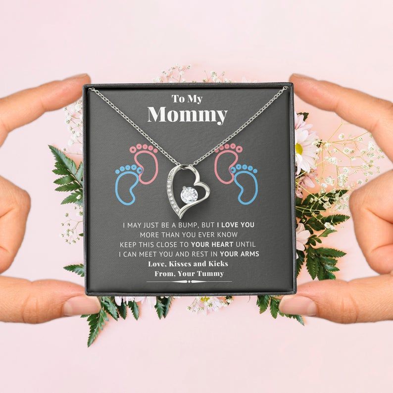 To My Mom Necklace Thank You For Always Being There, Interlocking Hearts Necklace Necklace For Mom, Jewelry Gift From Daughter