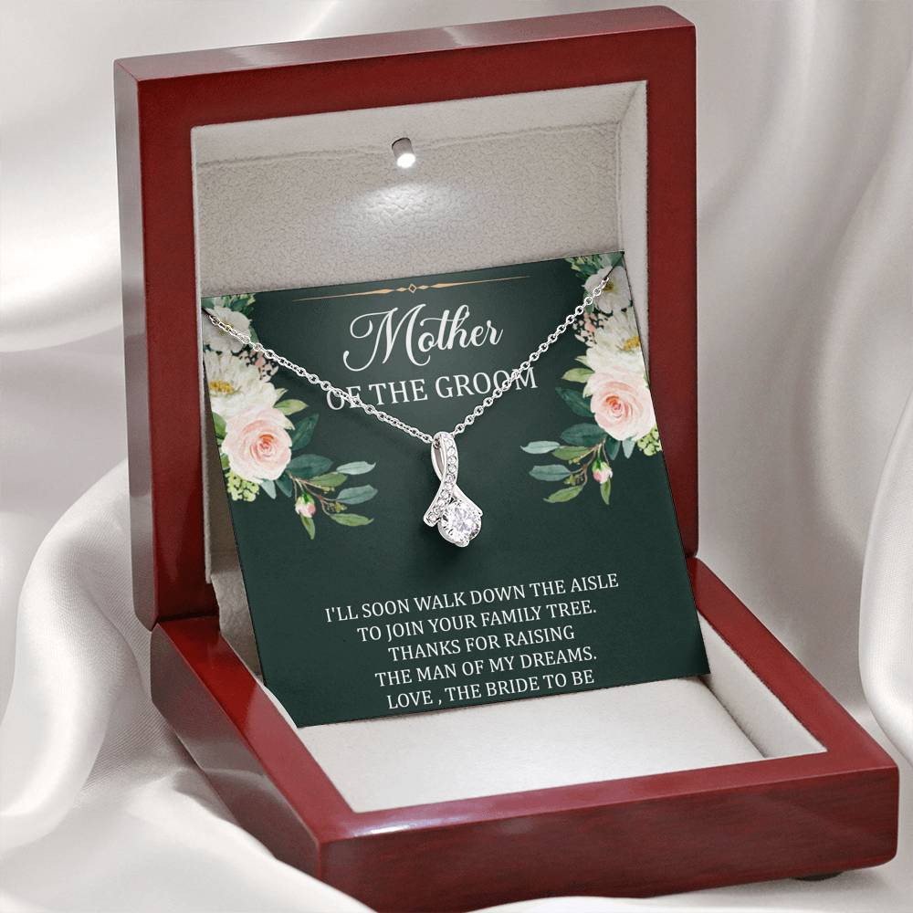 To My Mom of the Bride Gifts, I’ll Soon Walk Down The Aisle, Alluring Beauty Necklace For Women, Wedding Day Thank You Ideas From Groom