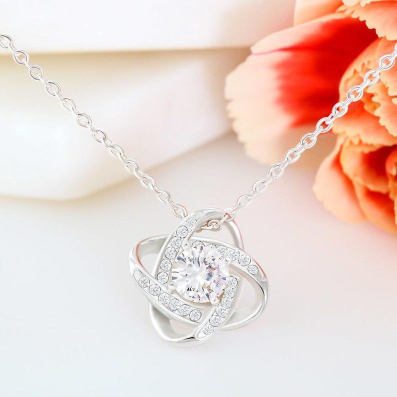 To My Mommy Love Knot Christmas Necklace – New Mommy Necklace Baby Bump, New Mom Gift Jewelry, First Time Mom Pregnancy
