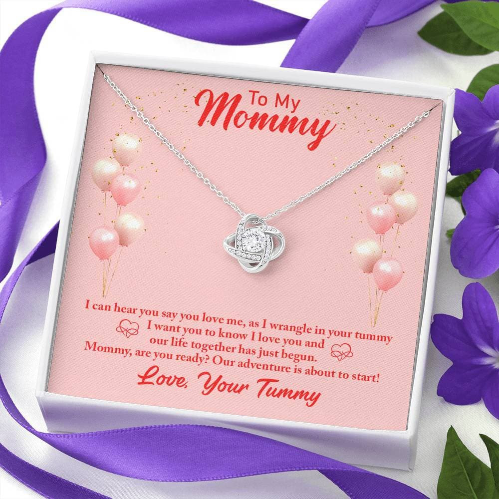 To My Mommy Love Your Tummy Love Knot Necklace