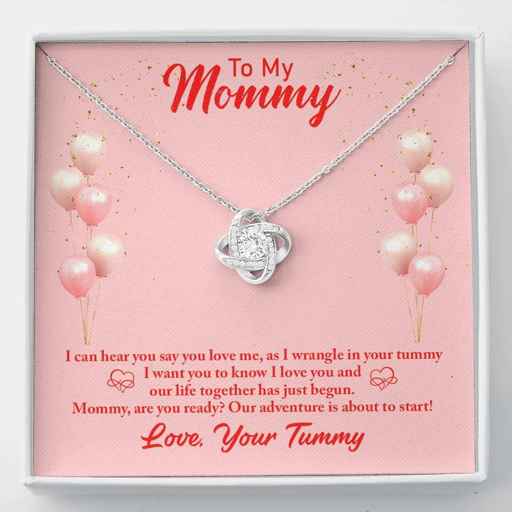 To My Mommy Love Your Tummy Love Knot Necklace